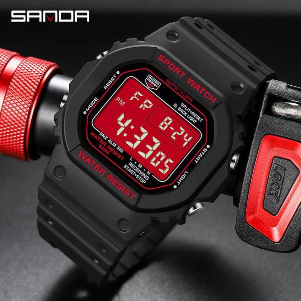 

wristwatches sanda fashion style digital watch men waterproof ms sport watches boy girl electronic relogio masculino, Slivery;brown