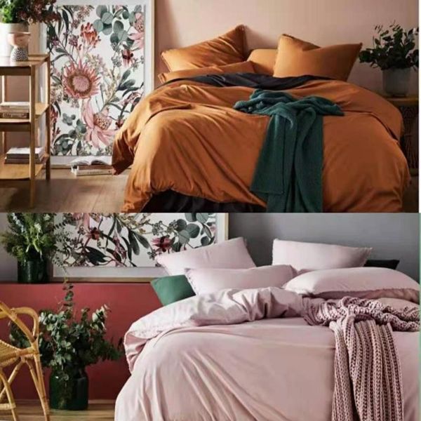 

bedding sets enzyme washing bamboo80% linen20% four-piece suit bamboofiber flax blended textile natural environmental protection