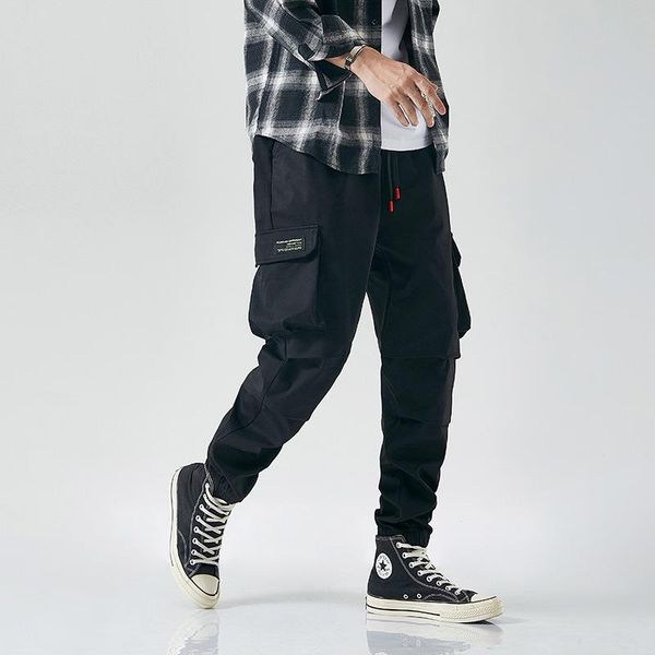 

men's pants 2021 spring leisure sports loose large japanese corset harem work clothes capris fashion brand, Black