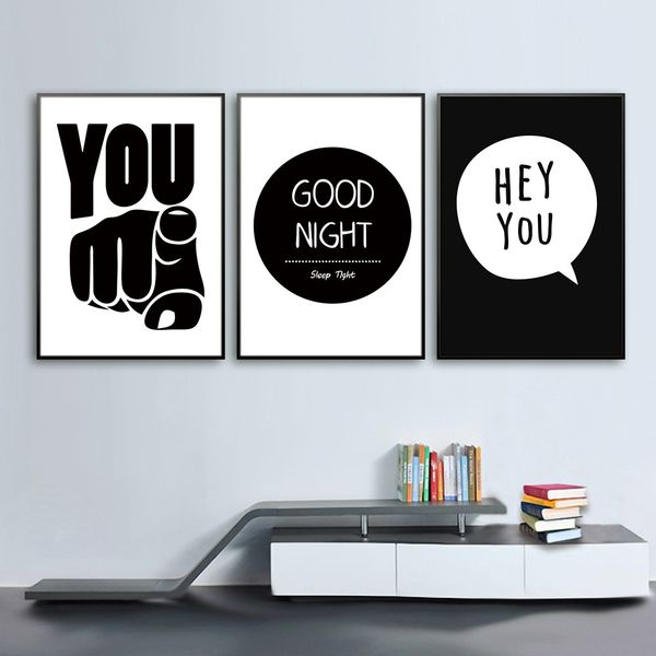 

unframed painting black and white simple line modern wall decoration poster