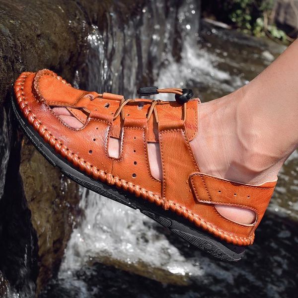 

sandals sandalhas mens male praia geta dress sandles beach walking men slippers 44 s slip masculina sandalias shoe para 2021 comfort on, Black