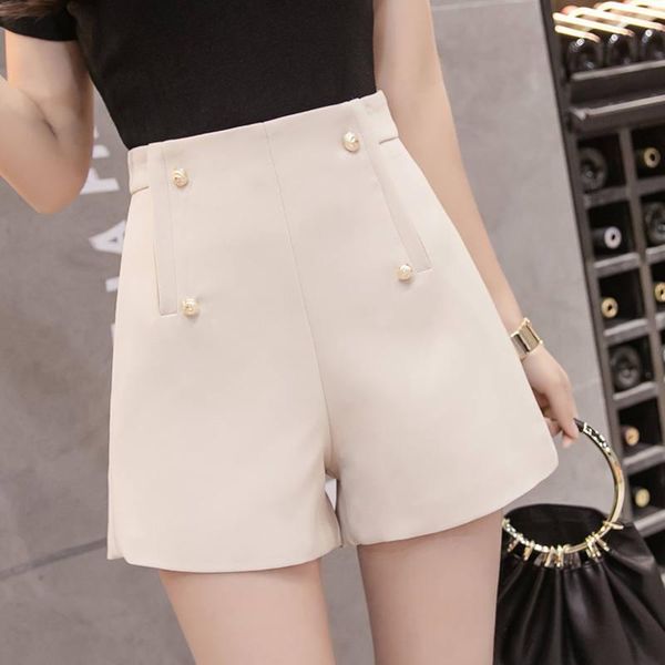 

women's shorts black women summer 2021 suit high waist wide-leg pants chiffon slim korean fashion casual c7575, White;black