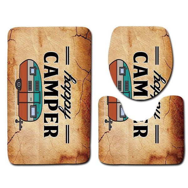 

bath mats bathroom mat toilet three-piece set home anti slip liner foam durable cover shower carpets
