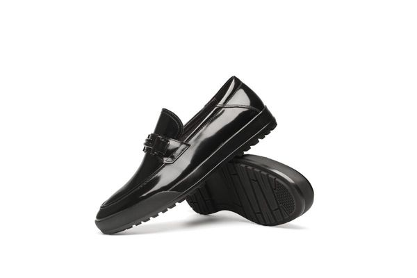 

dress shoes men's leather business male cattle patent comfortable breathable genuine wear work, Black