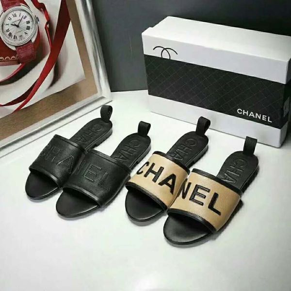 

luxury brand sandals designer slippers slides floral brocade genuine leather flip flops women shoes sandal bagshoe1978 019, Black