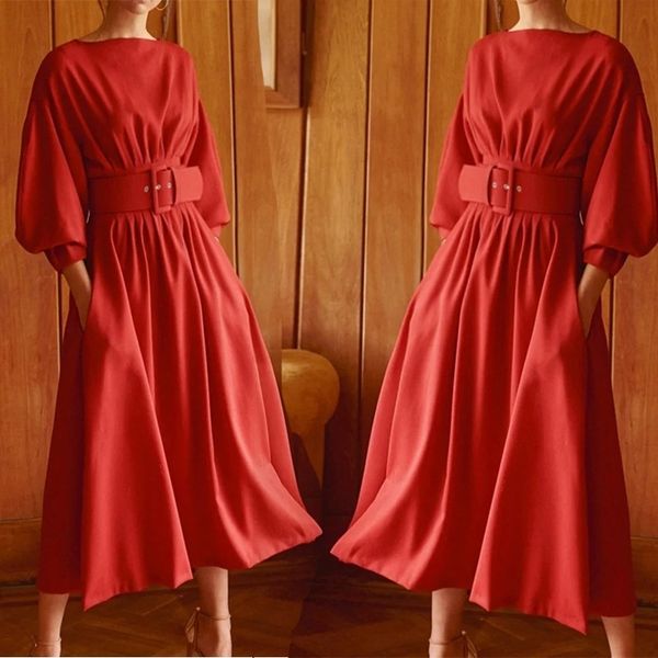 

2021 elegant long shirt sleeve one neck dress, White;black