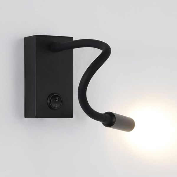 

wall lamp zerouno flexible mounted lighting for home bed room reading push switch indoor led book lights bulbs