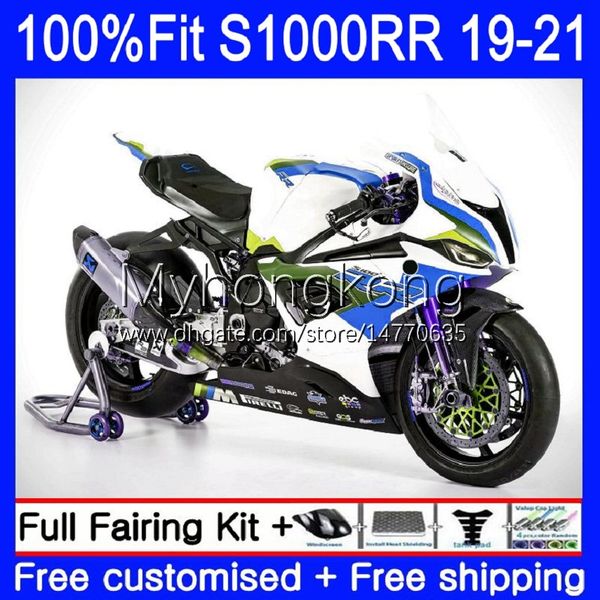 Fairings Injection Mold OEM para BMW S-1000 S 1000 RR S 1000RR S1000 RR Bodiswork 3No.24 S-1000RR S1000RR 19 20 21 Verde Azul Branco S1000-RR 2019 2020 2021 100% Fit Bodys Kit