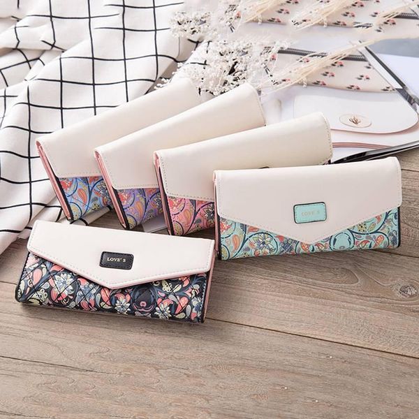

storage bags wallet card envelope leather handbag bag purse long womens ladies button clutch