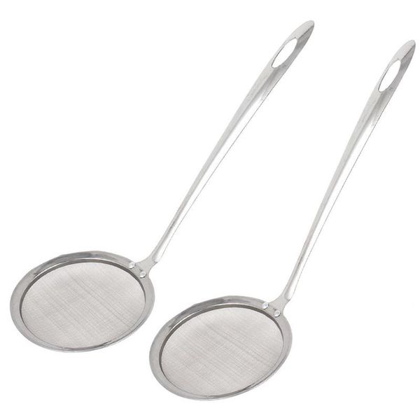 

colanders & strainers 10 cm diameter, perforated, stainless steel, ladle, skimmer, sieve, 2 pieces