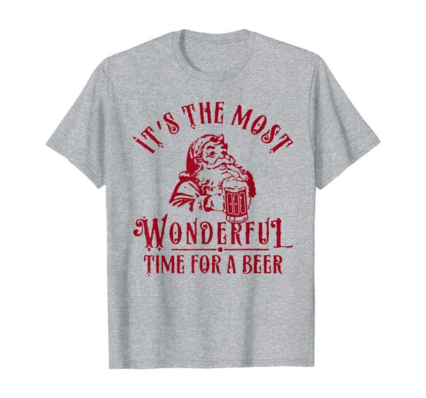 

santa claus it's the most wonderful time for a beer t-shirt, White;black