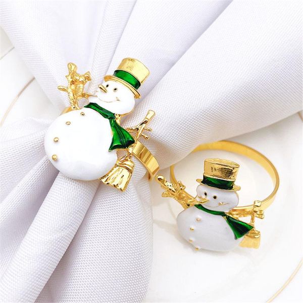 

napkin rings 12pcs/metal christmas snowman ring table decoration western etiquette decorations used for cocktail party wedding banquet
