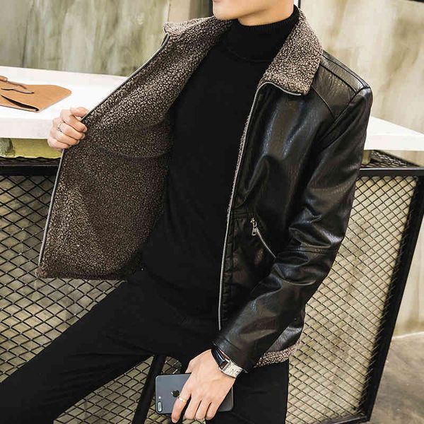 

pant men's japanese collar real fur jacket winter warm coat2021 new, Black;brown