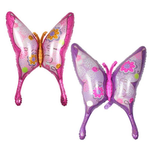 

party decoration purple pink butterfly foil balloons baby happy bithday helium balloon wedding supplies globos