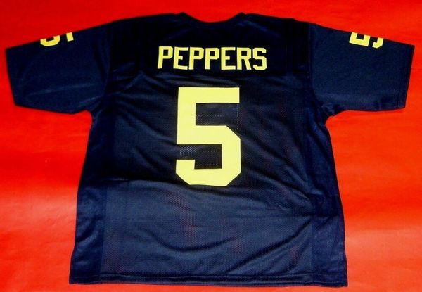 Benutzerdefinierte JABRILL PEPPERS CUSTOM MICHIGAN WOLVERINES JERSEY GENÄHT, fügen Sie eine beliebige Namensnummer hinzu