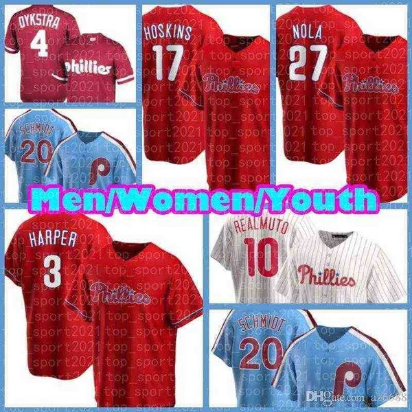 

phillies jerseys 27 aaron nola 17 rhys hoskins bryce 3 harper j.t. realmuto jean segura baseball didi gregorius adam haseley mike schmidt, Black