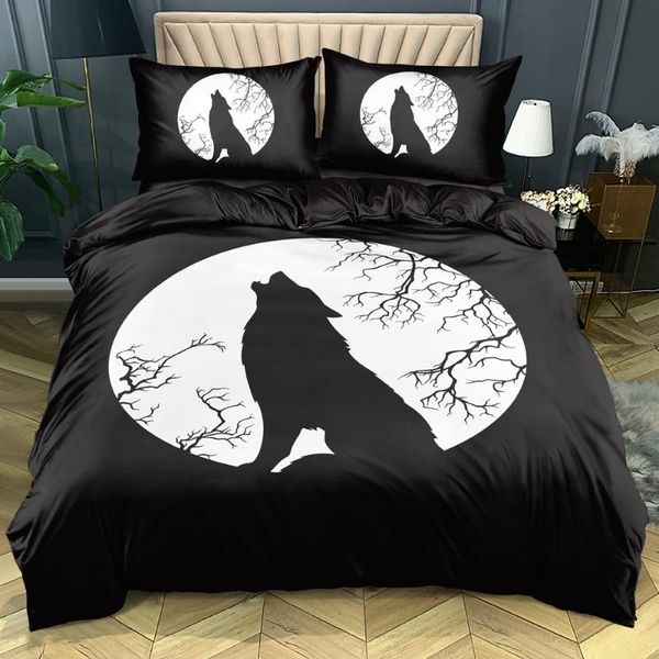 

bedding sets 3d custom-make animals comforter case wolf design double  full size home textile