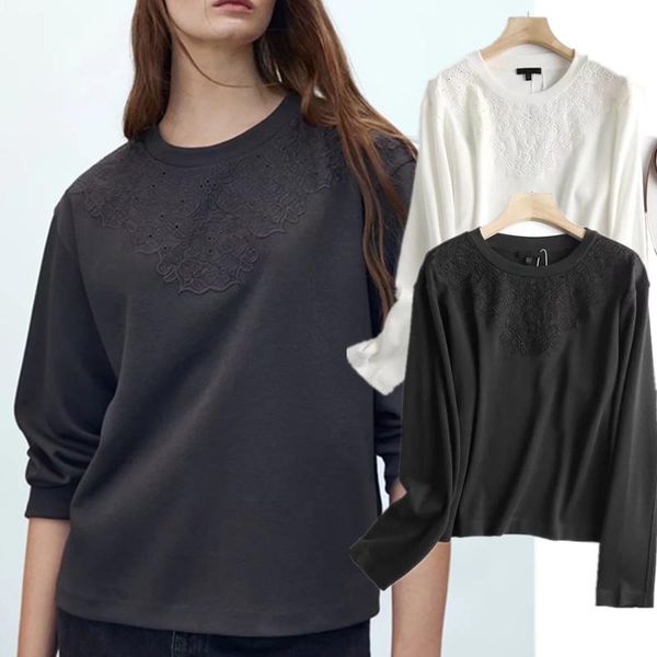 

women's hoodies & sweatshirts maxbutti fashion plush sweatshirt winter women england style indie folk vintage embroidery o-neck loose p, Black