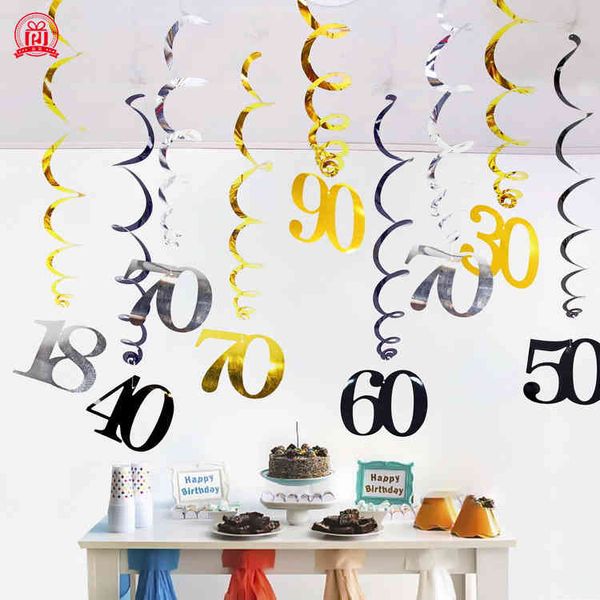 

6-piece party pvc 18-90 digital age spiral pendant