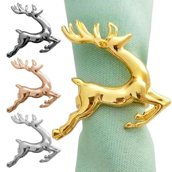 

napkin rings high-grade exquisite gold and silver deer meal buckle model room restaurant el western sika ring