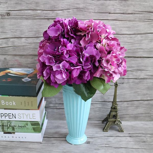 

flower head artificial silk mock hydrangea & dried flowers bouquet diy home wedding party decoration decorative wreaths