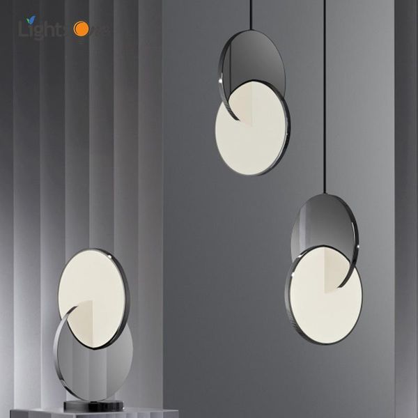 

pendant lamps simple design cross shape led light modern bar restaurant high glossy stainless steel lamp
