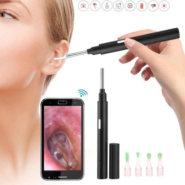 

mini cameras wireless for wifi ip67 waterproof smart visual ear pick otoscope camera borescope luminous cleaning care endoscopio