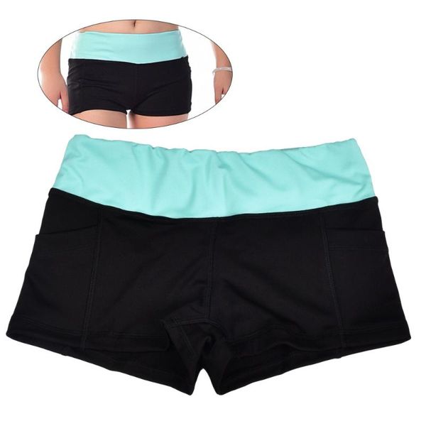 

sports yoga shorts comfortable fitness workout running - size xl(black blue) outfit