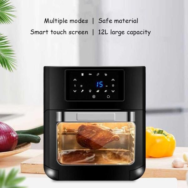 

air fryers 12l 1500w fryer oven toaster rotisserie and dehydrator with led digital touchscreen 16-in-1 counterk-j561