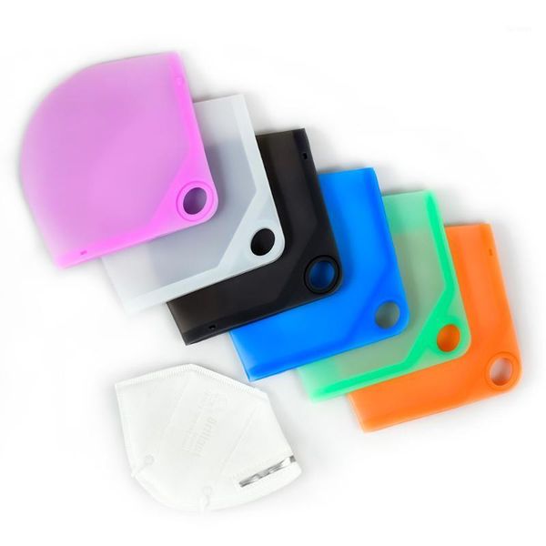 Sacos de armazenamento Máscara de silicone Keeper Organizador portátil Caixa de recipiente de impressão dobrável e reutilizável Caixa de grampo