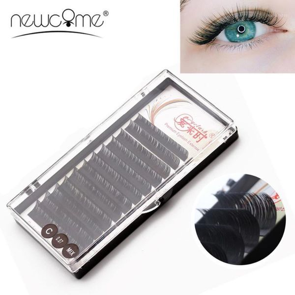 

faux russian volume eyelash extension false eye lashes natural silk individual eyelashes 1 tray drop1