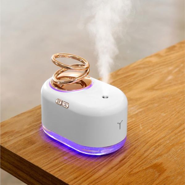 

suspended double ring usb humidifier colorful home night light small aroma diffuser office essential oil atomizer humidifiers