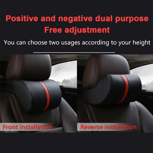 

seat cushions pu leather car headrest lumbar support memory foam backrest for travel spine decompression interior