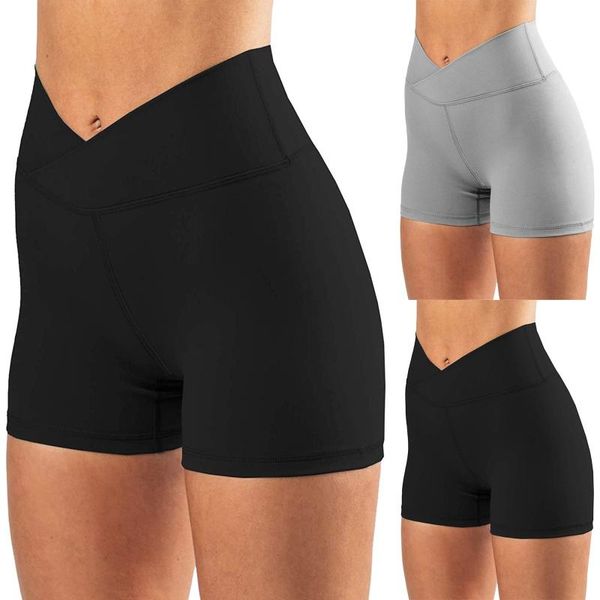 

women's shorts high waist fitness sports push up seamless biker women slim running workout summer gym cycling clothing, White;black