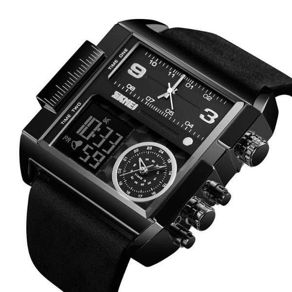 

wristwatches skmei mens watches military creative watch men quartz analog digital men's clock relogio masculino 1391, Slivery;brown