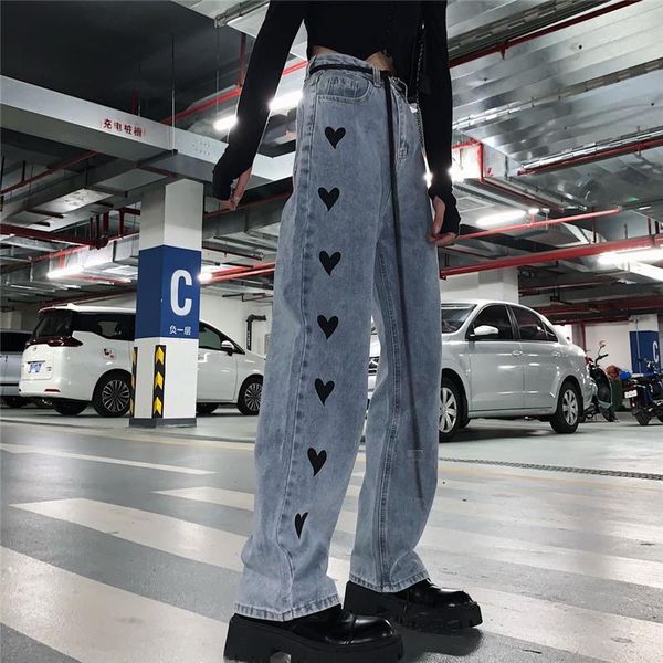 

women's jeans autumn 2021 composite wild thin love high street straight pants niche design sense, Blue