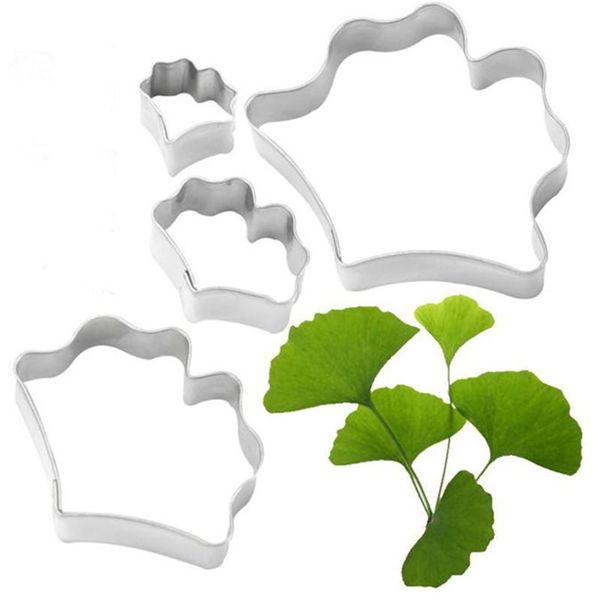 

cake tools 1 set ginkgo biloba leaf shape stainless steel biscuit cutters mold wedding party birthday fondant decorating