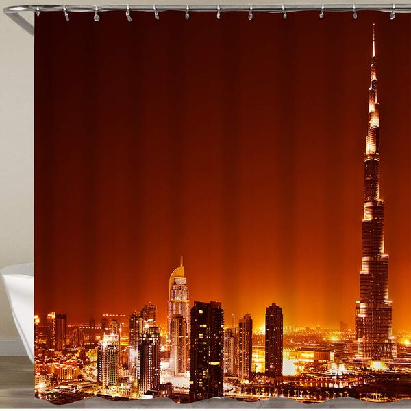 

shower curtain,dubai,uae burj khalifa world's tallest tower ever built at downtown burj dubai at night,waterproof bath curtains
