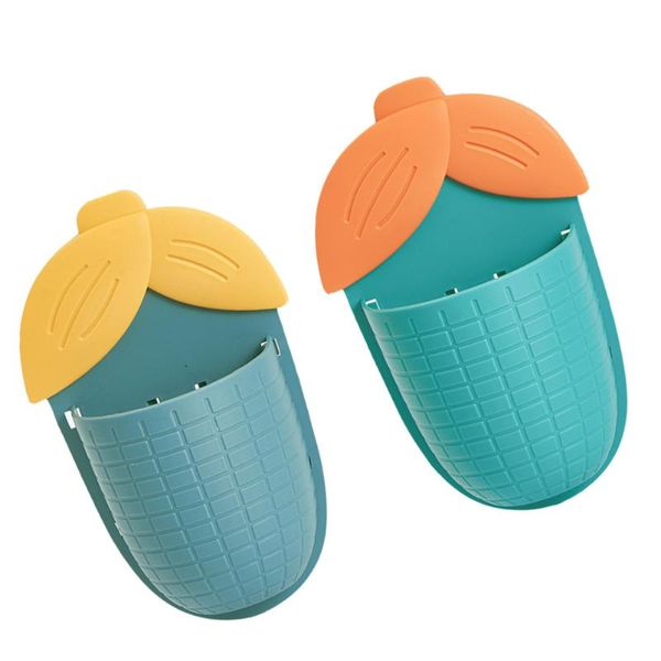 

hooks & rails 2pcs wall mounted toothbrush holder of punch wall-mounted storage shelf