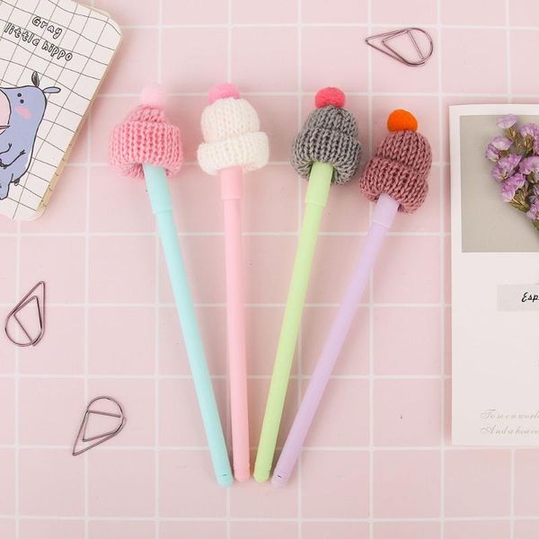 

gel pens 1pcs colorful cute hat shape shell pen diy office stationery and school supplies smooth writing black 0.5mm ink