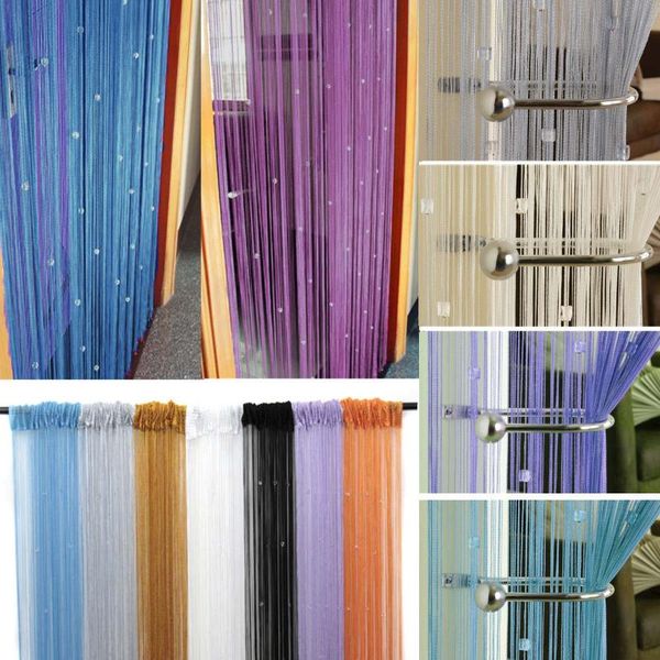 

curtain & drapes 2m glitter fringe string shiny tassel flash silver line window panel room divider door hanging screen