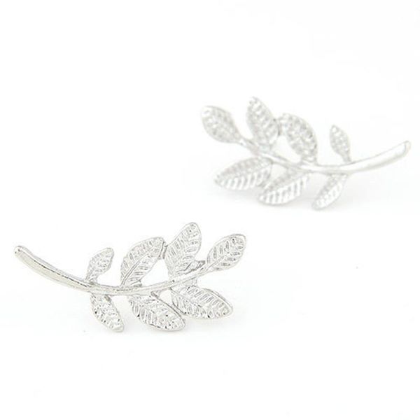 

simple trendy decorations metal leaf personality earrings seven ladies dangle & chandelier, Silver
