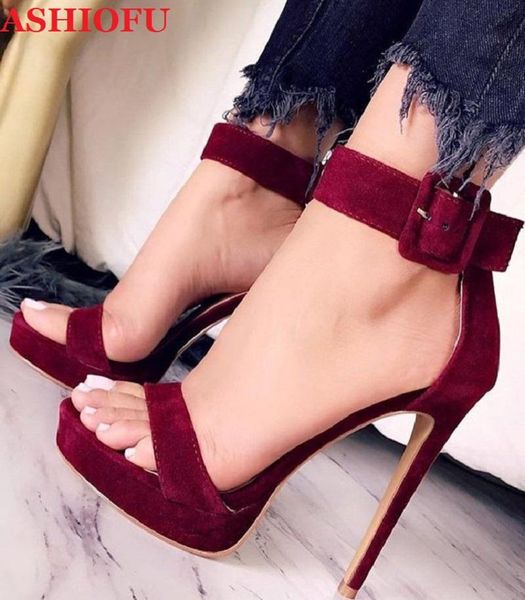 

handmade ladies stiletto platform sandals simple casual style summer shoes buckle strap fashion, Black