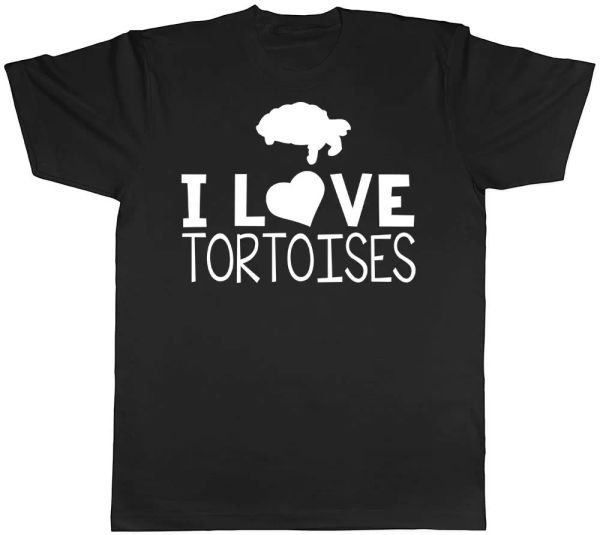 

I Love Tortoises Mens Womens Ladies Tee T-Shirt, White;black