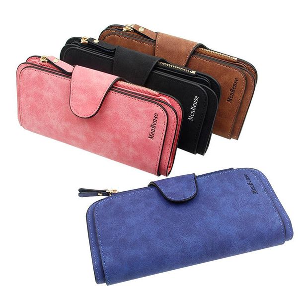 

long magic magnet clasp wallet for woman men business design purse holder big capacity money pocket billfold fashion wallets, Red;black