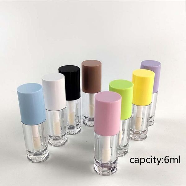 

10/20/30/50pcs 6ml mini lip gloss tube empty plastic clear glaze tubes,round small sample cosmetic packing container storage bottles & jars