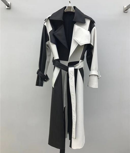 

women's jackets 100% real sheepskin coat autumn winter women genuine leather long trench coats chaqueta mujer vobr, Black;brown
