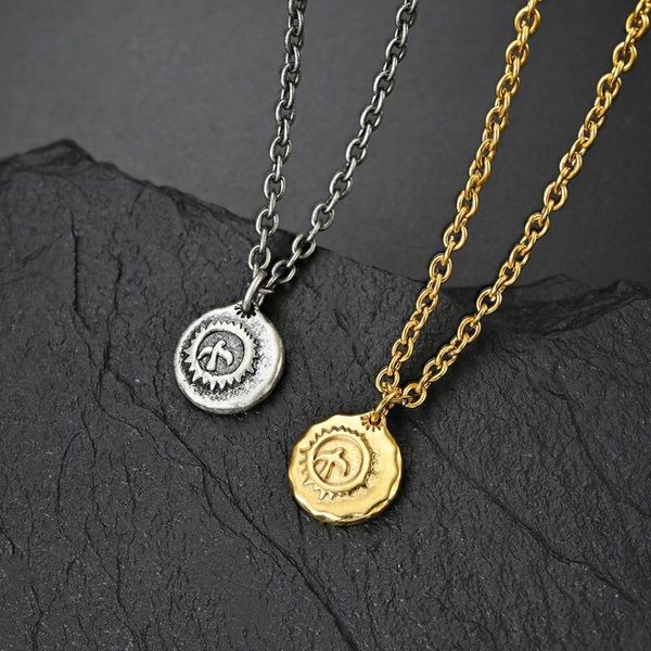 

korean style golden vintage silver color animal peace bird pendant necklace for man boyfriend stainless steel link chain jewelry necklaces