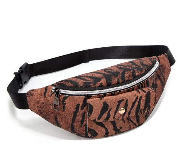 

3pcs waist bag women pu tiger grain printing pocket zipper cross body bag