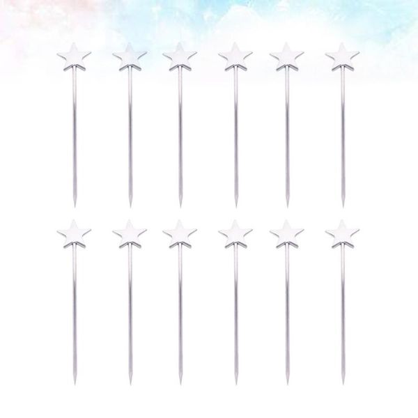 

forks 12pcs star shape cocktail picks stainless steel sticks fruit swizzle
